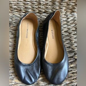 Lucky Brand Women's Black Leather Flats